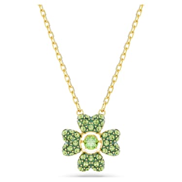 Pingente Idyllia, Trevo de quatro folhas, Verde, Acabamento em ouro de 18 quilates - Swarovski, 5671144