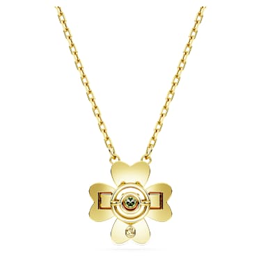 Idyllia Anhänger, Glücksklee, Grün, 18K Goldbeschichtet - Swarovski, 5671144