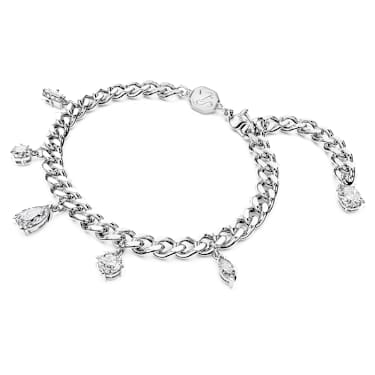 Pulseira Imber, Combinação de lapidações, Branca, Lacado a ródio - Swarovski, 5671184