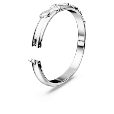 Pevný náramek Imber, Různé výbrusy, Bílý, Pokoveno rhodiem - Swarovski, 5671193
