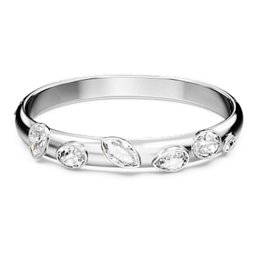 Imber bangle, Mixed cuts, White, Rhodium plated - Swarovski, 5671194