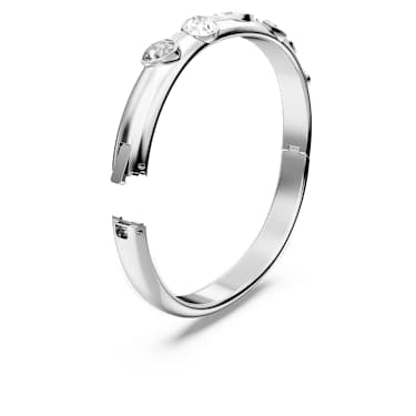 Imber bangle, Mixed cuts, White, Rhodium plated - Swarovski, 5671194