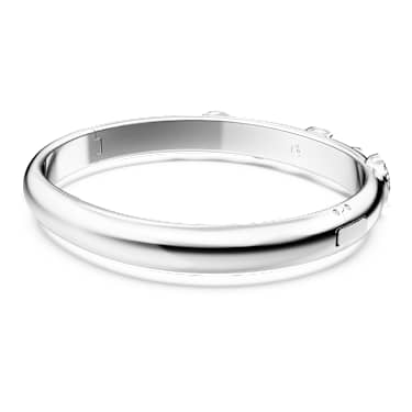 Imber bangle, Mixed cuts, White, Rhodium plated - Swarovski, 5671194