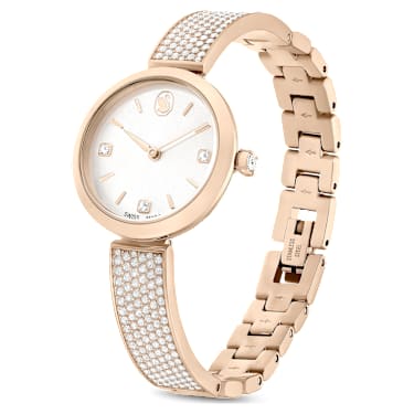 Orologio Illumina, Fabbricato in Svizzera, Bracciale di metallo, Tono dorato, Finitura in tonalità champagne dorato - Swarovski, 5671196