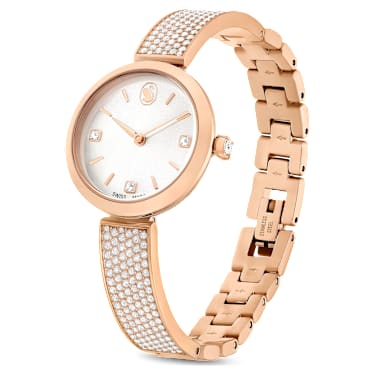 Illumina Uhr, Schweizer Produktion, Metallarmband, Roséfarben, Roségoldfarbenes Finish - Swarovski, 5671202