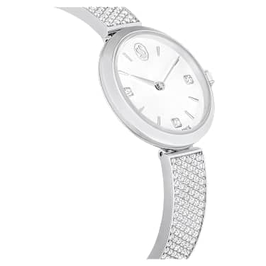 Ceas Illumina, Fabricat în Elveția, Brățară de metal, Nuanță argintie, Oțel inoxidabil - Swarovski, 5671205