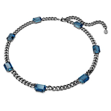 Millenia Halskette, Oktagon-Schliff, Blau, Rutheniert - Swarovski, 5671243