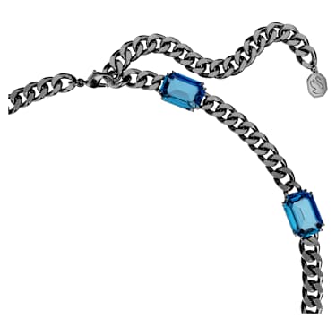 Millenia Halskette, Oktagon-Schliff, Blau, Rutheniert - Swarovski, 5671243