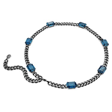 Millenia Halskette, Oktagon-Schliff, Blau, Rutheniert - Swarovski, 5671243