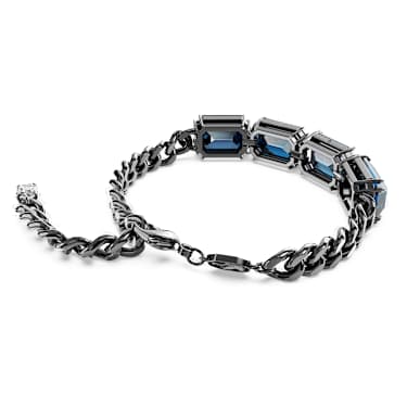 Millenia Armband, Oktagon-Schliff, Blau, Rutheniert - Swarovski, 5671250