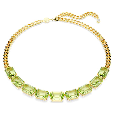 Collier Millenia, Taille octogonale, Vert, Placage de ton or - Swarovski, 5671255