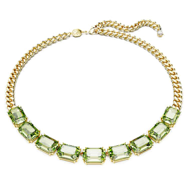 Millenia ネックレス, オクタゴンカット, グリーン, ゴールドトーン・プレーティング - Swarovski, 5671255