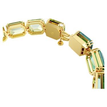 Millenia Tennis 手链, 八角形切割，渐变色彩, 绿色, 镀金色调 - Swarovski, 5671258