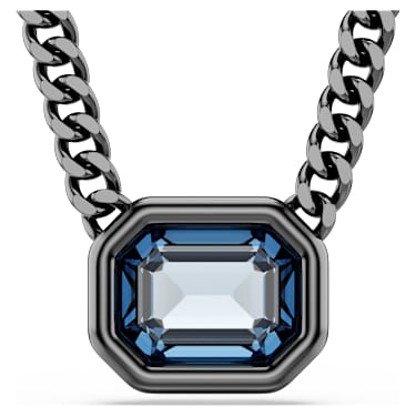 Pendente Imber, Taglio ottagonale, Blu, Placcato rutenio - Swarovski, 5671582
