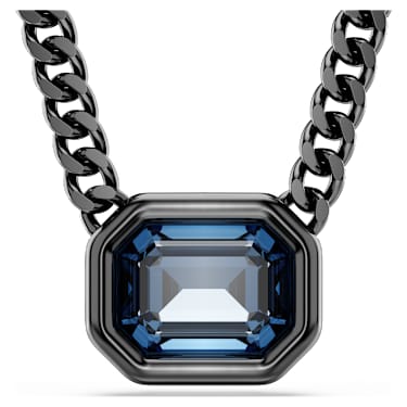 Imber pendant, Octagon cut, Blue, Ruthenium plated - Swarovski, 5671582