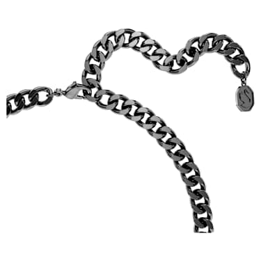 Imber pendant, Octagon cut, Blue, Ruthenium plated - Swarovski, 5671582