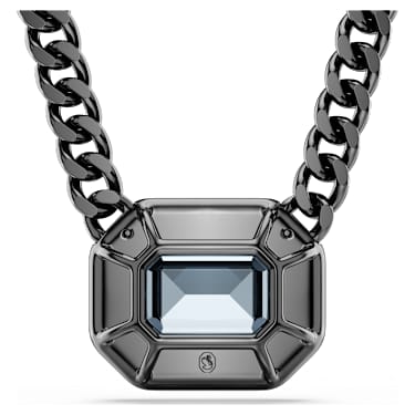 Pendente Imber, Taglio ottagonale, Blu, Placcato rutenio - Swarovski, 5671582