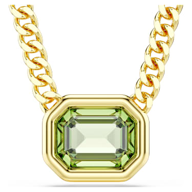 Imber 链坠, 八角形切割, 绿色, 镀金色调 - Swarovski, 5671583