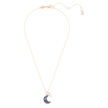 Luna pendant, Moon, Multicolored, Rose gold-tone plated - Swarovski, 5671585
