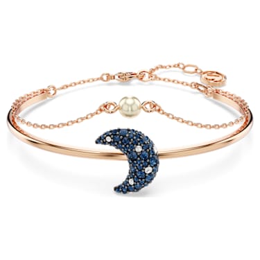 Bracelet-jonc Luna, Lune, Multicolore, Placage de ton or rosé - Swarovski, 5671586
