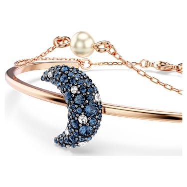 Luna 手镯, 月亮, 流光溢彩, 镀玫瑰金色调 - Swarovski, 5671586