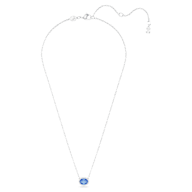 Una 项链, 椭圆形切割, 蓝色, 镀铑 - Swarovski, 5671809