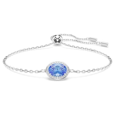 Constella bracelet, Oval cut, Blue, Rhodium plated - Swarovski, 5671895