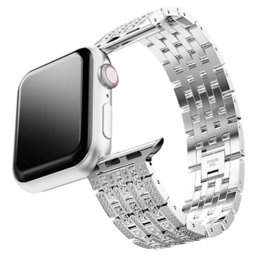 Sparkling princess strap, For Apple Watch® 40mm & 41mm, Silver tone, Stainless steel - Swarovski, 5672167
