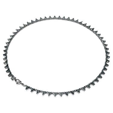 Matrix necklace, Triangle cut, Gray, Ruthenium plated - Swarovski, 5672276