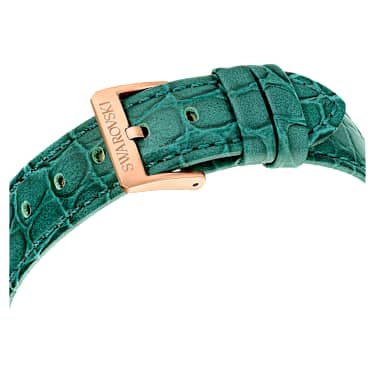 Reloj Octea Chrono, Fabricado en Suiza, Correa de piel, Verde, Acabado tono oro rosa - Swarovski, 5672931