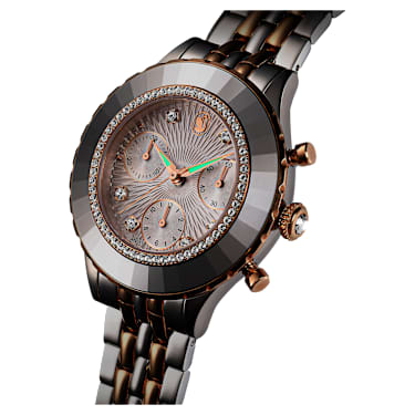 Octea Chrono 手錶, 瑞士製造, 金屬手鏈, 玫瑰金色調, 多種金屬潤飾 - Swarovski, 5672937