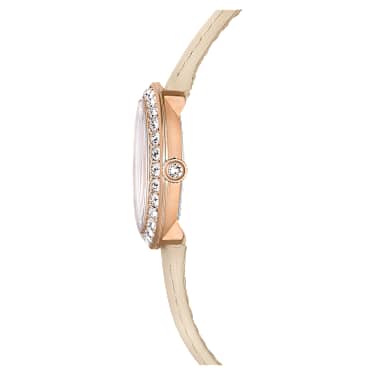 Certa watch, Swiss Made, Leather strap, Beige, Rose gold-tone finish - Swarovski, 5672968