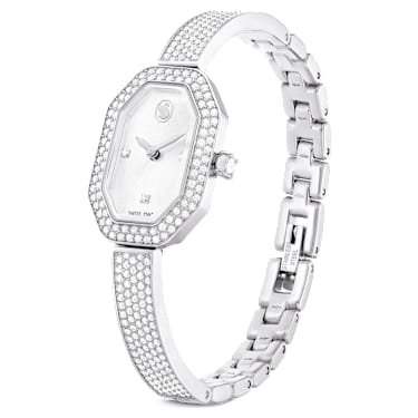 Dextera Bangle Uhr, Schweizer Produktion, Metallarmband, Silberfarben, Edelstahl - Swarovski, 5672977