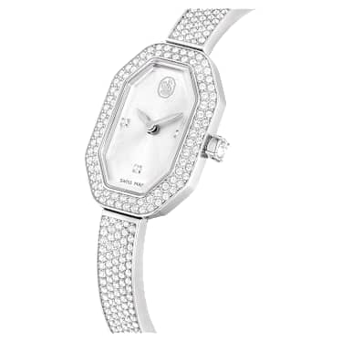 Ročna ura Dextera Bangle, Izdelano v Švici, Kovinska zapestnica, Srebrn odtenek, Nerjavno jeklo - Swarovski, 5672977