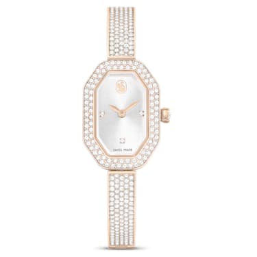 New Attractive Elegant Luxury Rose Gold White Bracelet Diamond Studded  Quartz party wear Watch For Women