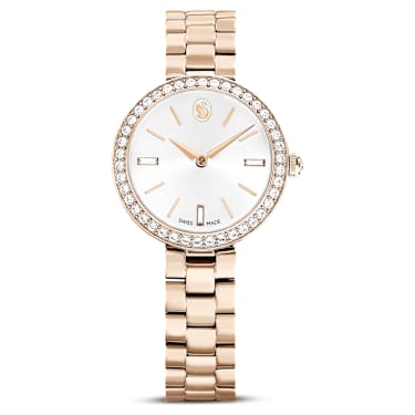 Certa horloge, Swiss Made, Metalen armband, Goudkleurig, Champagnegoudkleurige afwerking - Swarovski, 5673013