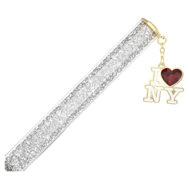 I LOVE NY ballpoint pen, White, Gold-tone finish - Swarovski, 5673196