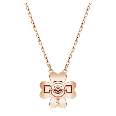 Pingente Idyllia, Trevo de quatro folhas, Branco, Acabamento em ouro rosa de 18 quilates - Swarovski, 5674211