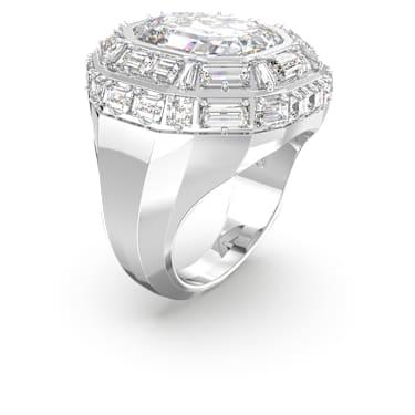 Mesmera cocktail ring, Octagon cut, White, Rhodium plated - Swarovski, 5674298
