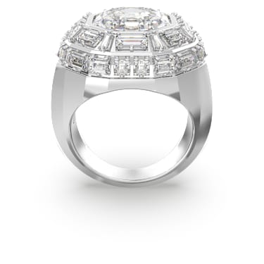 Mesmera cocktail ring, Octagon cut, White, Rhodium plated - Swarovski, 5674298