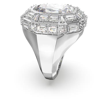 Mesmera cocktail ring, Octagon cut, White, Rhodium plated | Swarovski