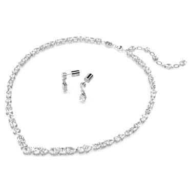 Conjunto Mesmera, Tallas mixtas, Blanco, Baño de rodio - Swarovski, 5674306