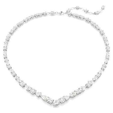 Conjunto Mesmera, Tallas mixtas, Blanco, Baño de rodio - Swarovski, 5674306