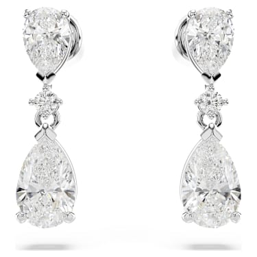 Komplet Mesmera, Mešani rezi, Bela, Prevleka iz rodija - Swarovski, 5674306