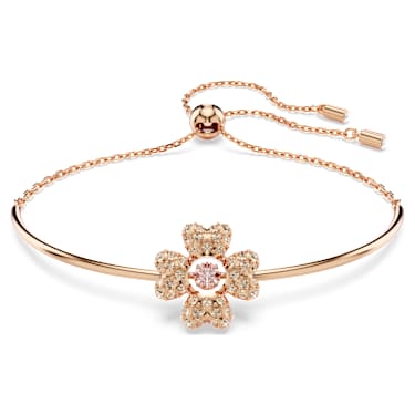 Idyllia Bileklik, Yonca, Beyaz, 18k pembe altın rengi yüzey - Swarovski, 5674487