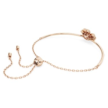 Bracelet Idyllia, Trèfle à quatre feuilles, Blanc, Doré à l’or rose 18 carats (750/1000) - Swarovski, 5674487