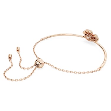 Idyllia bracelet, Clover, White, Rose gold-tone plated - Swarovski, 5674487