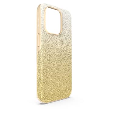 Swarovski iPhone 14 Pro ケース グリッターゴールド High smartphone case, Colour gradient, iPhone® 14 Pro, Gold tone