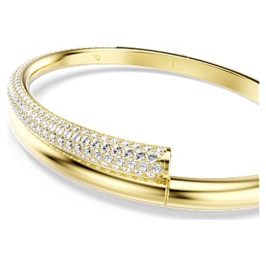 Pevný náramek Dextera, Magnetické zapínání, Bílý, Povrchová úprava z 18k zlata - Swarovski, 5674979