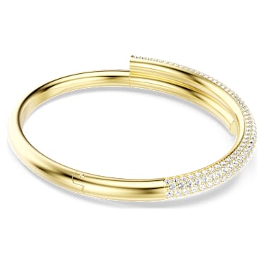 Pevný náramek Dextera, Magnetické zapínání, Bílý, Povrchová úprava z 18k zlata - Swarovski, 5674979